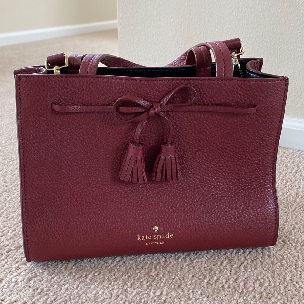 Kate Spade Hayes Street Sam Crossbody Handbag Maroon Sienna